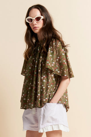 Agnes Blouse Olive Multi