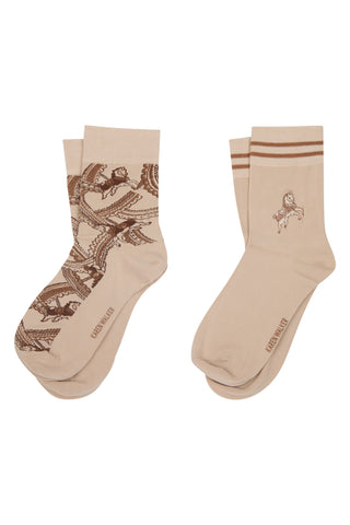 Carousel Socks 2 Pack Cream Multi