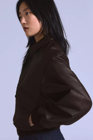 Blue Tab Flight Jacket Ganache