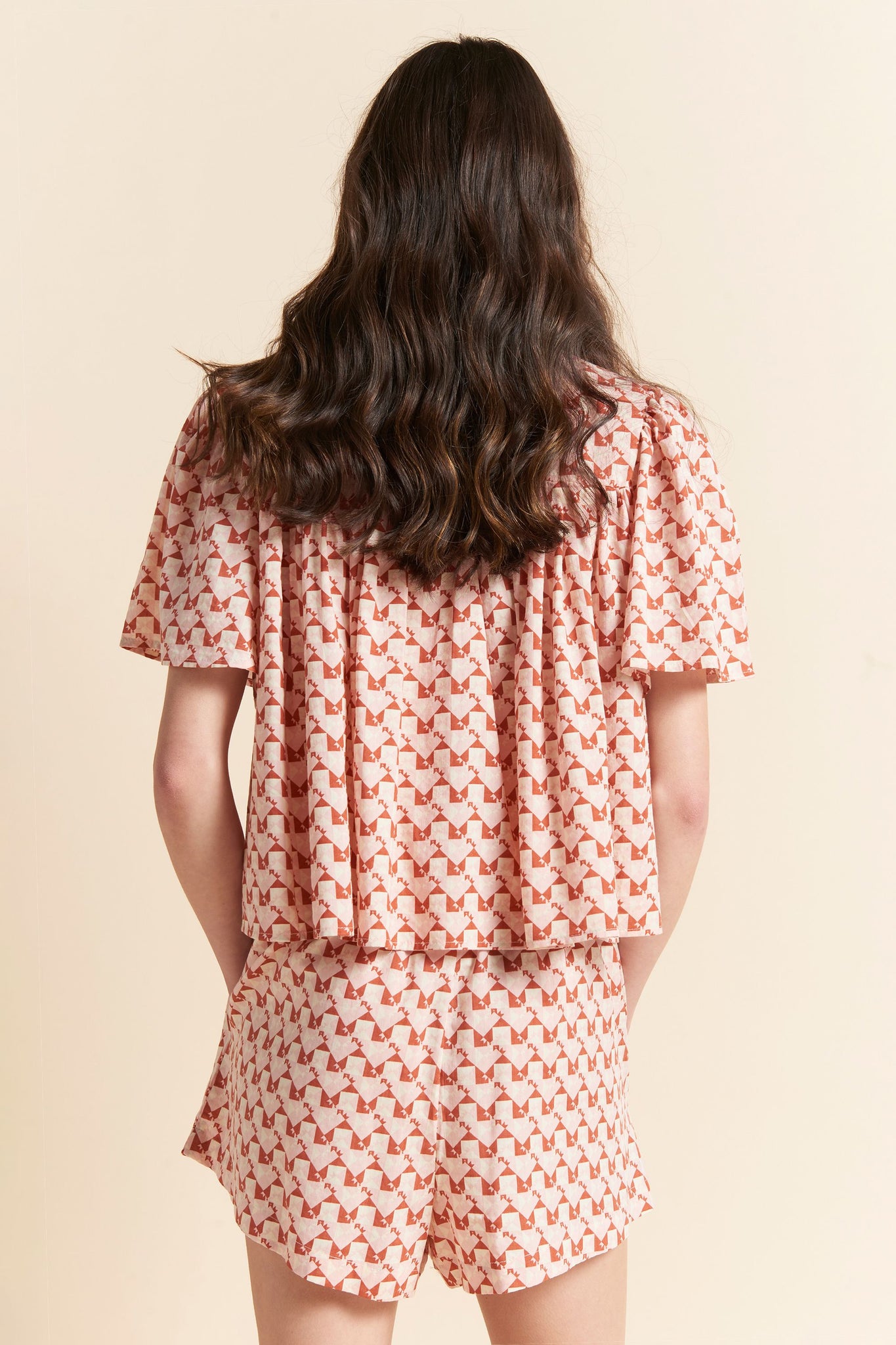 Monogram Tiles Gathered Boxer PJ Rose