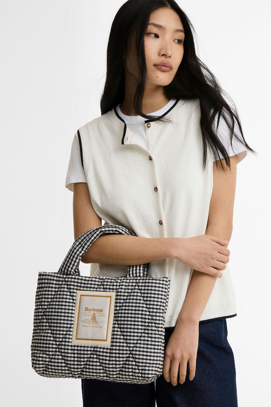 Riah Mini Quilted Tote Bag Gingham Check