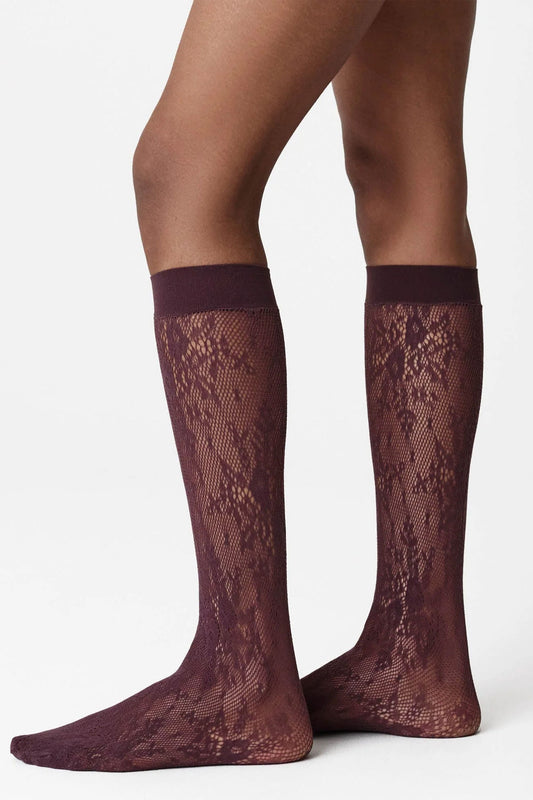 Rosa Lace Knee-Highs Huckleberry