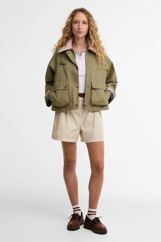 Cropped Beadnell Casual Jacket Bleached Olive