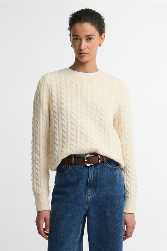 Ashdown Cable Knitted Jumper Ecru
