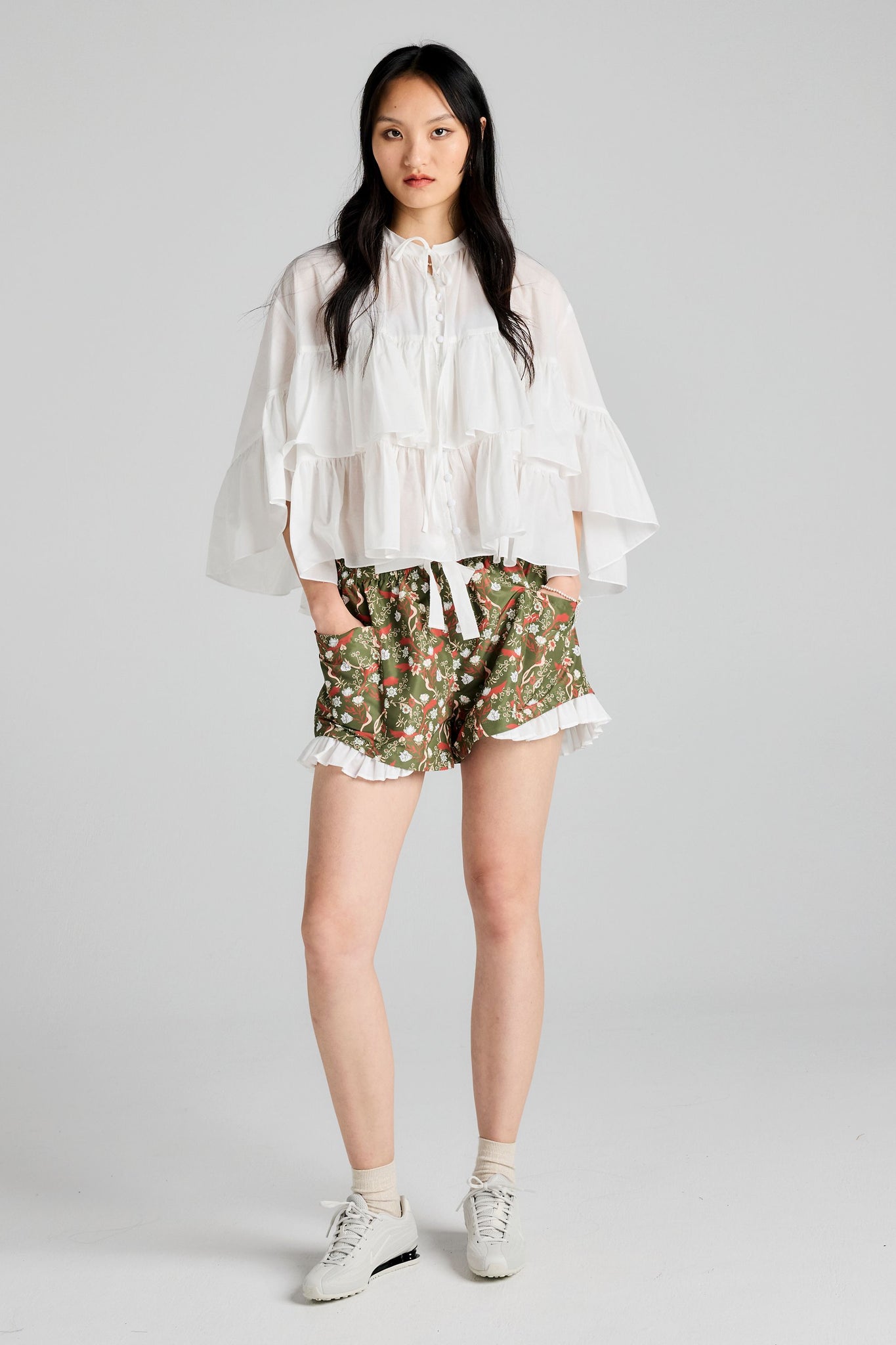 Johanna Shorts Olive Multi