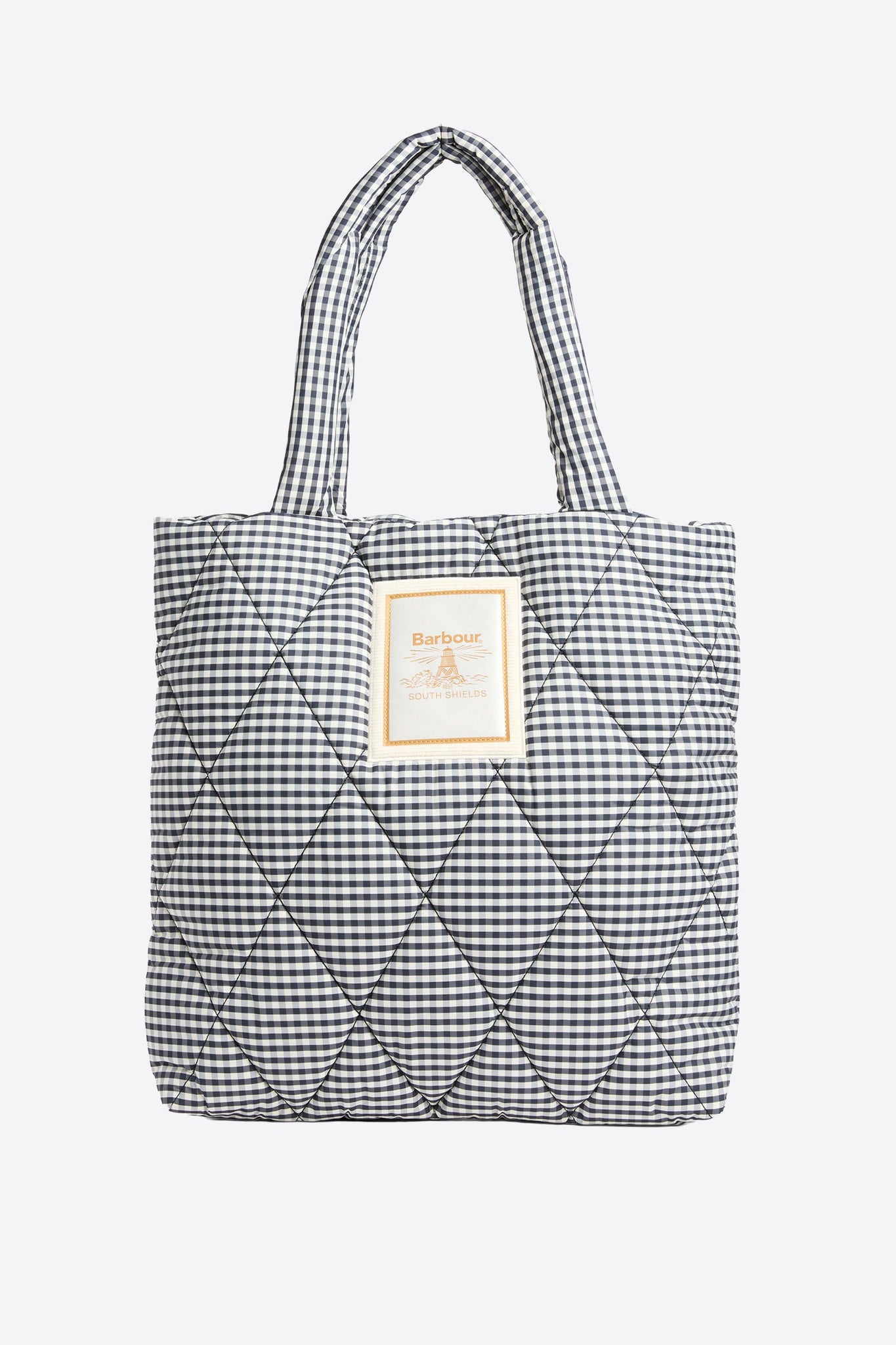 Riah Quilted Tote Bag Gingham Check