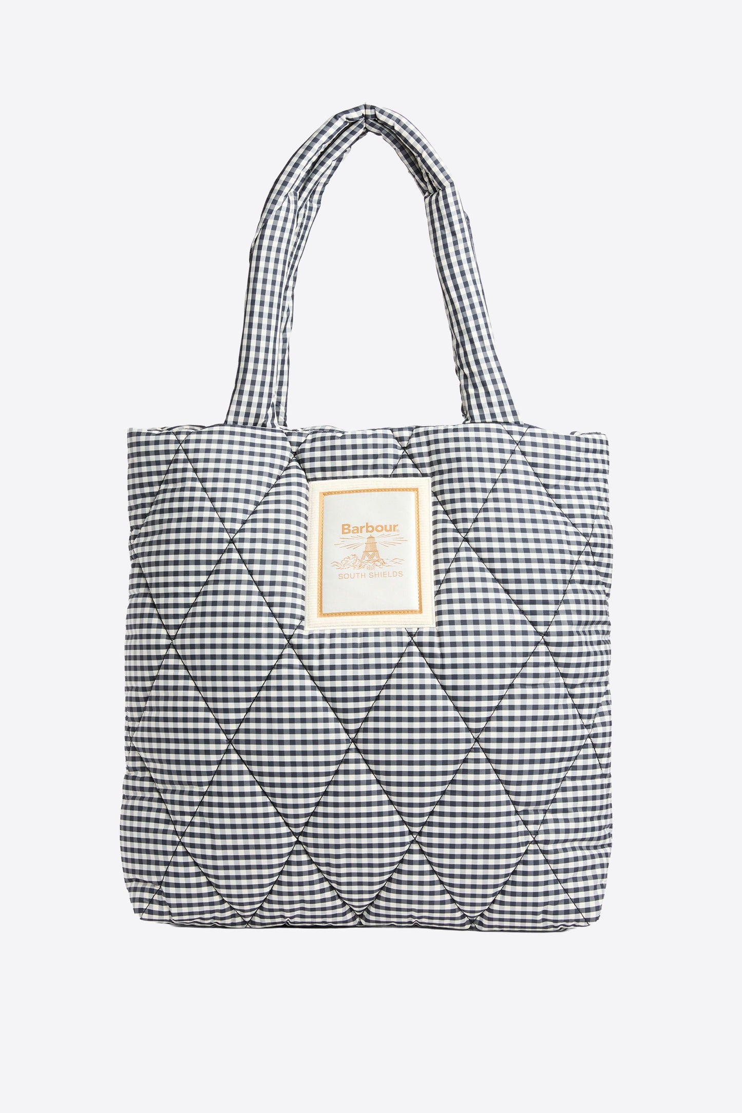 Riah Quilted Tote Bag Gingham Check