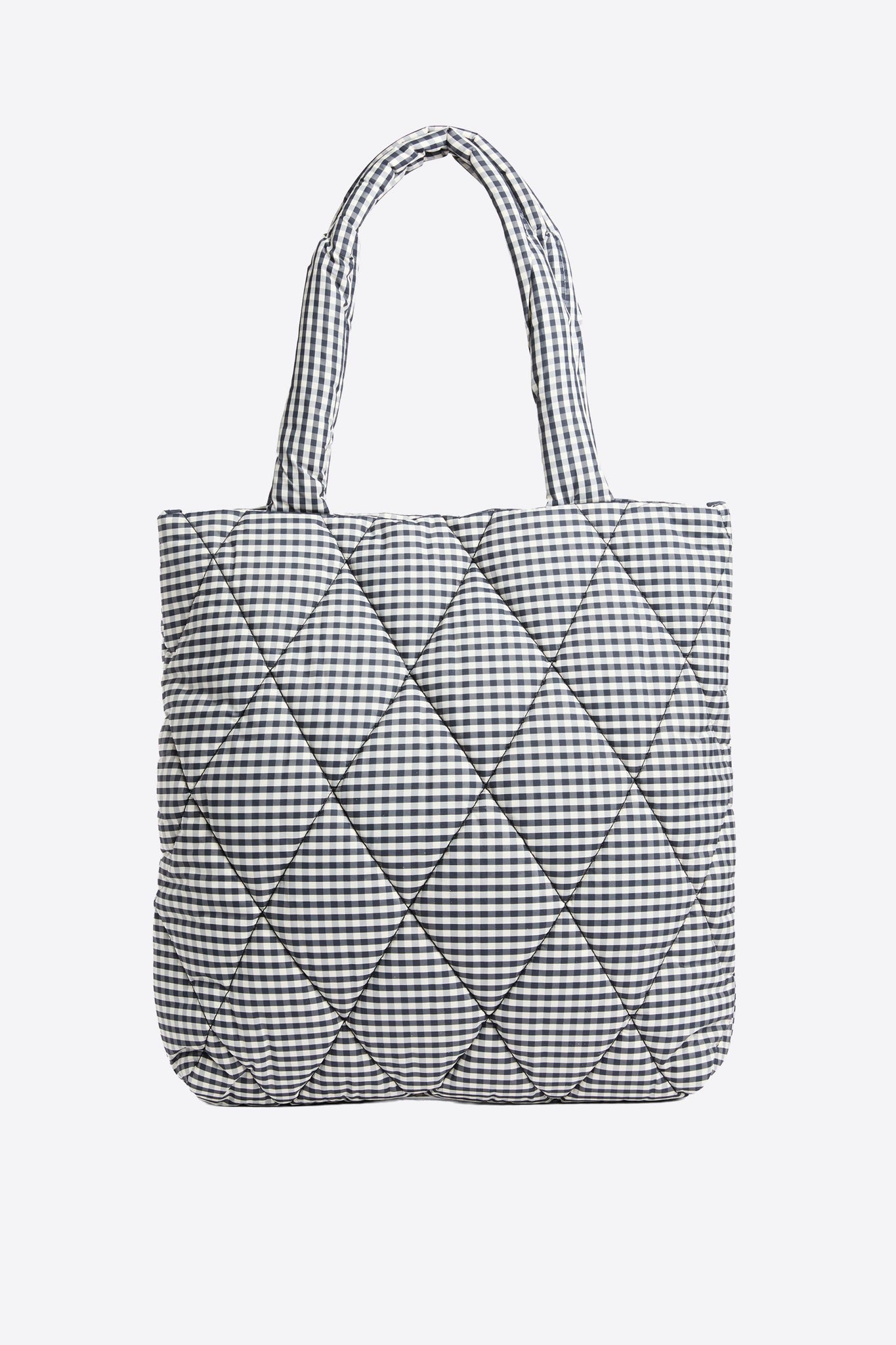 Riah Quilted Tote Bag Gingham Check