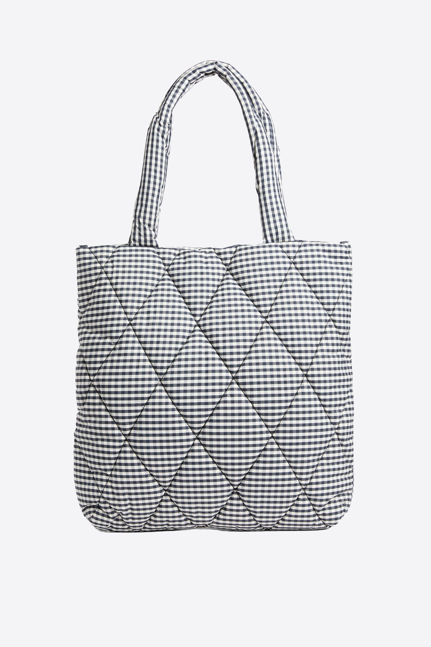 Riah Quilted Tote Bag Gingham Check