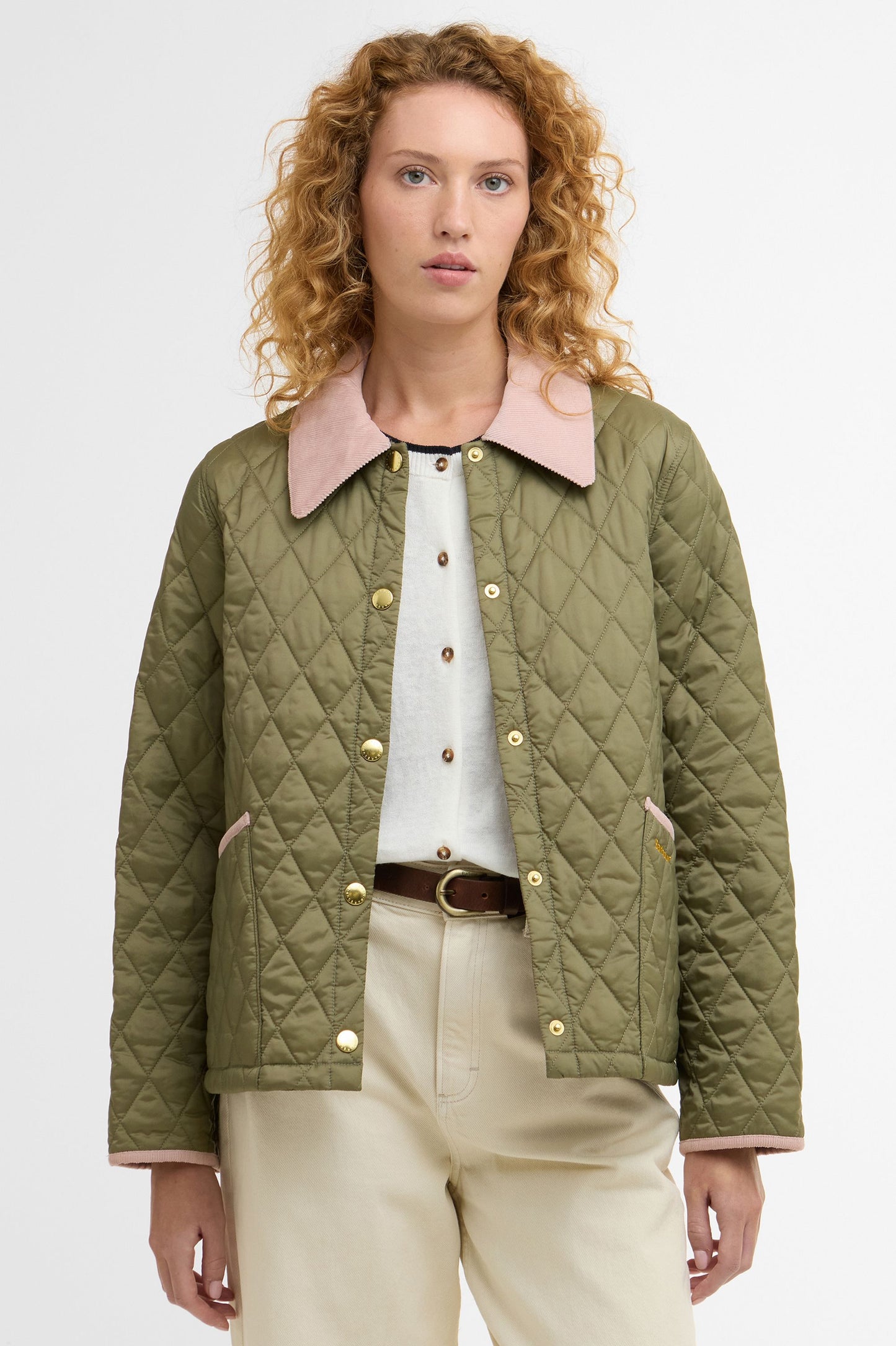 Cropped Liddesdale Quilted Jacket Bleached Olive
