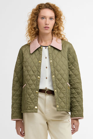 Cropped Liddesdale Quilted Jacket Bleached Olive