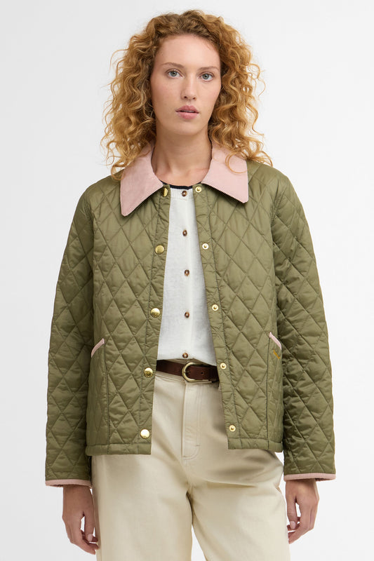 Cropped Liddesdale Quilted Jacket Bleached Olive
