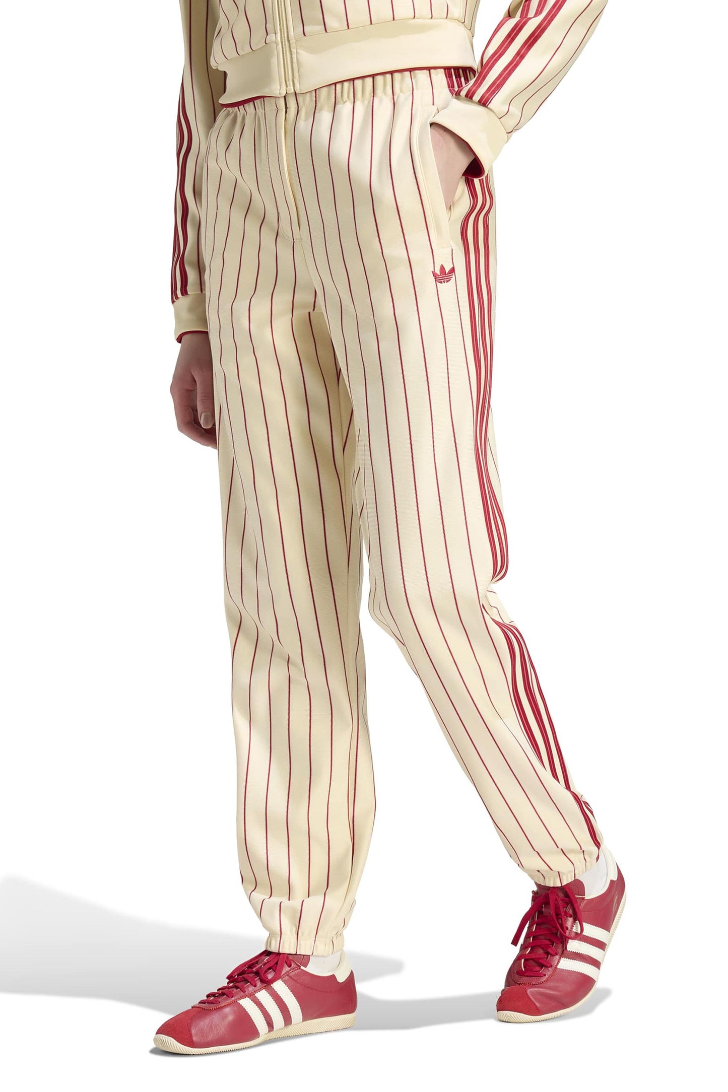 Pinstripe Trackpants Vanilla/Red