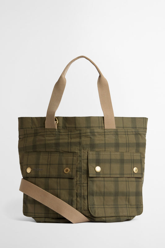 Transport Carry All Tote Bag Dusky Green Tartan