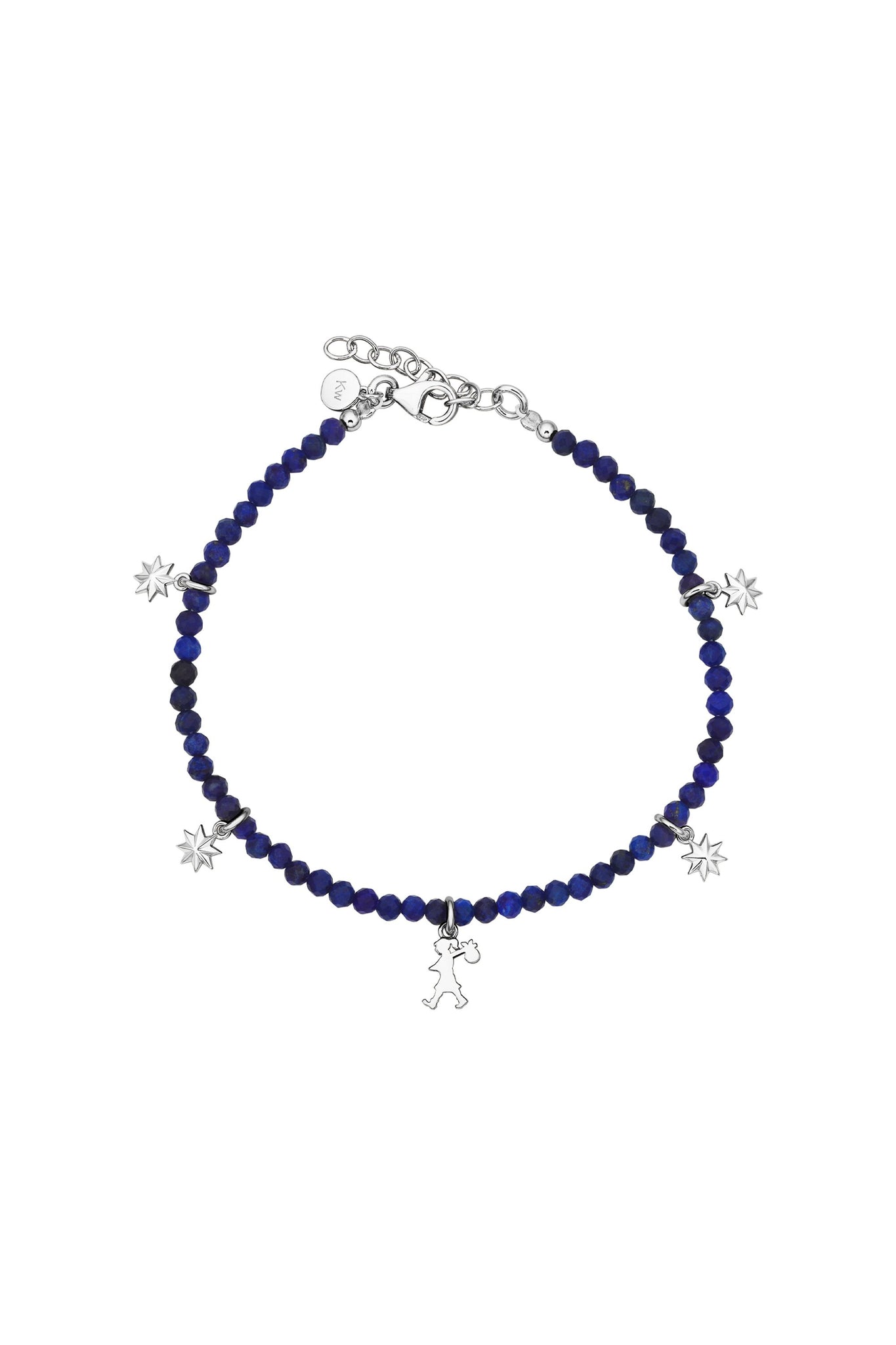 Lapis Charm Bracelet Silver