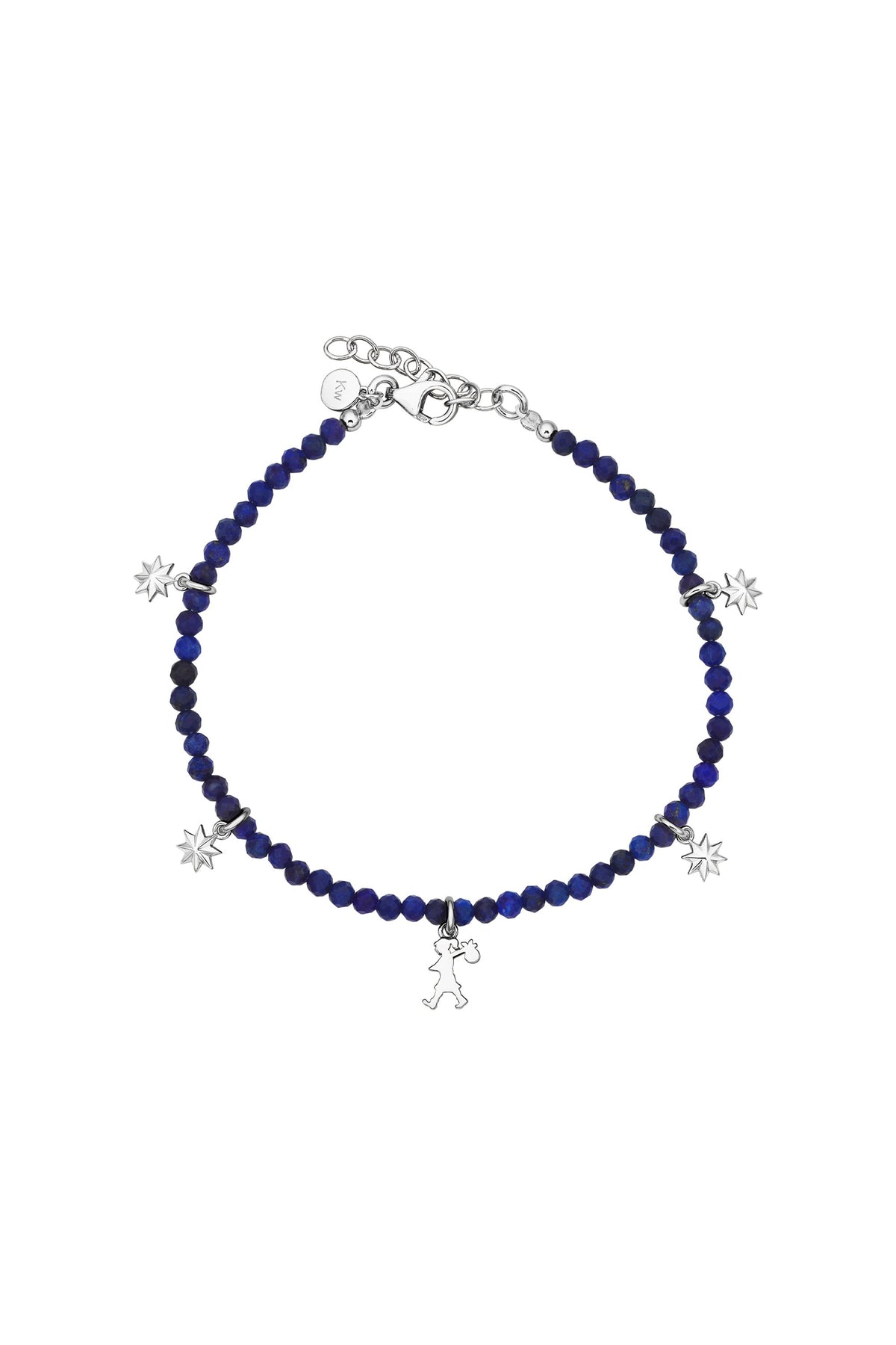 Lapis Charm Bracelet Silver