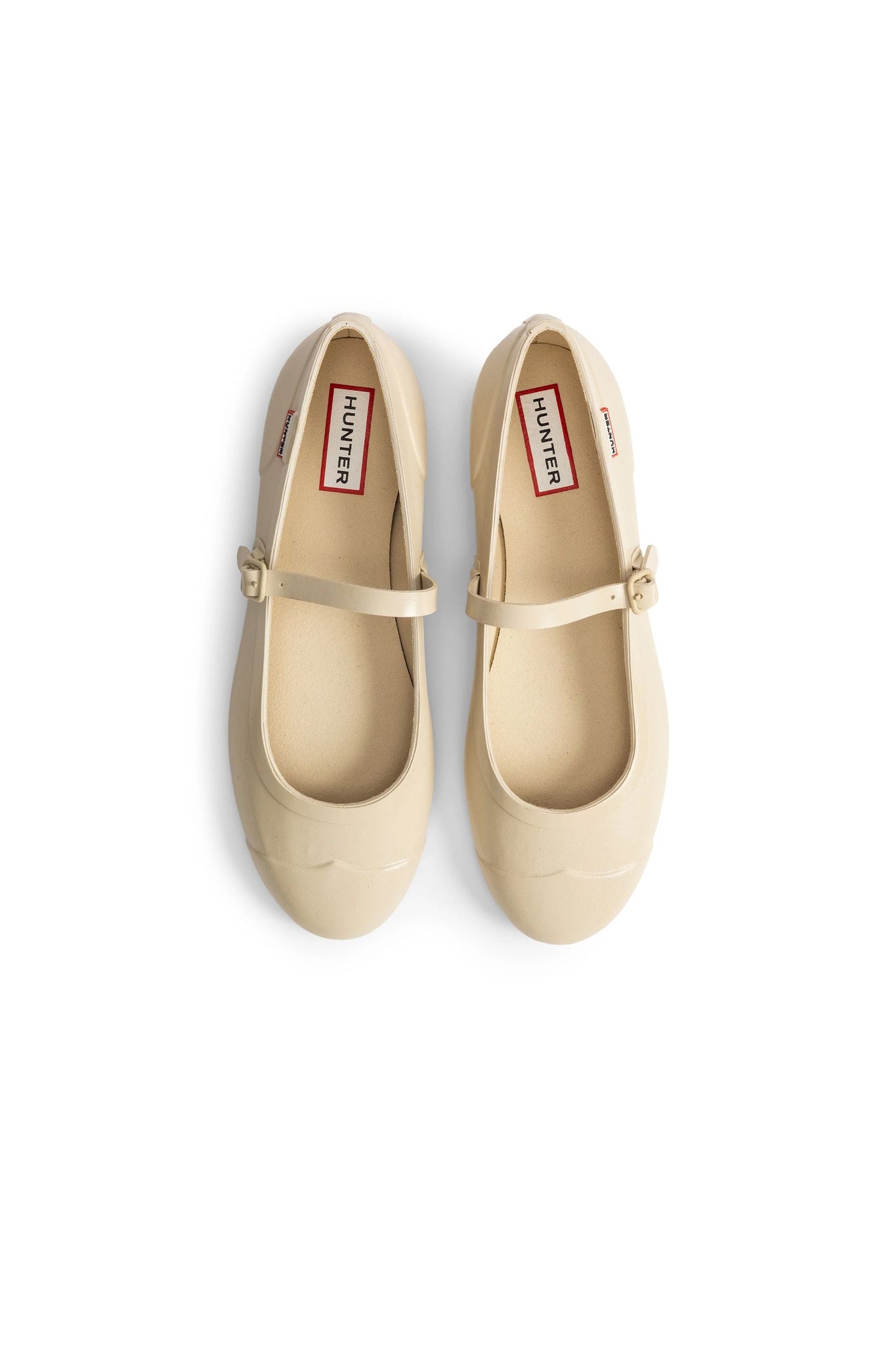 Refined Mary Jane Buckle Ballerina Gloss Canvas Cream