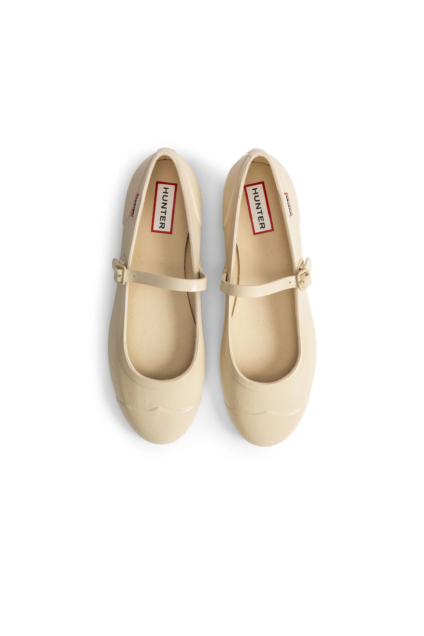 Refined Mary Jane Buckle Ballerina Gloss Canvas Cream