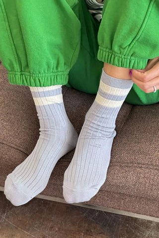 Her Varsity Socks Stone White