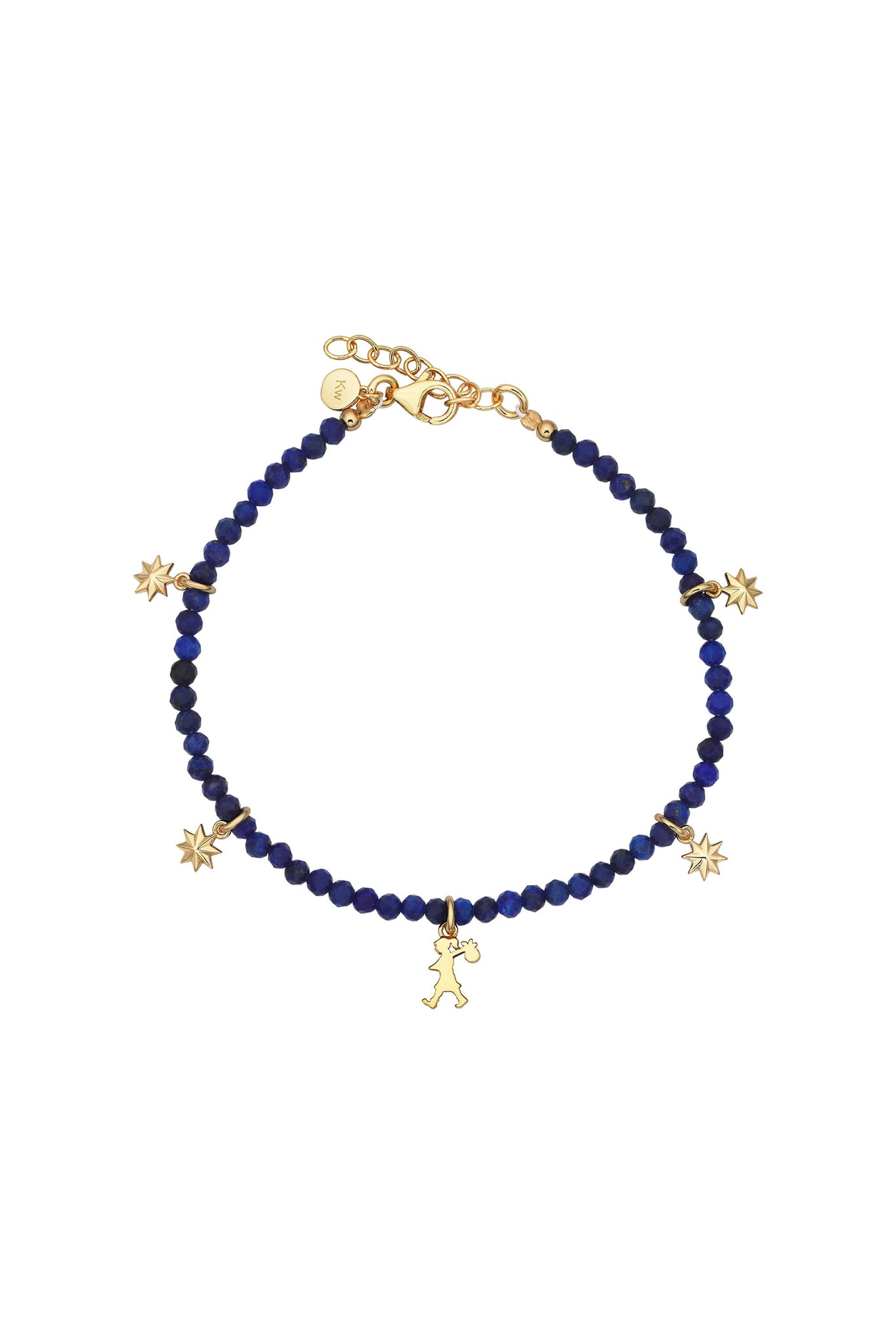 Lapis Charm Bracelet Gold