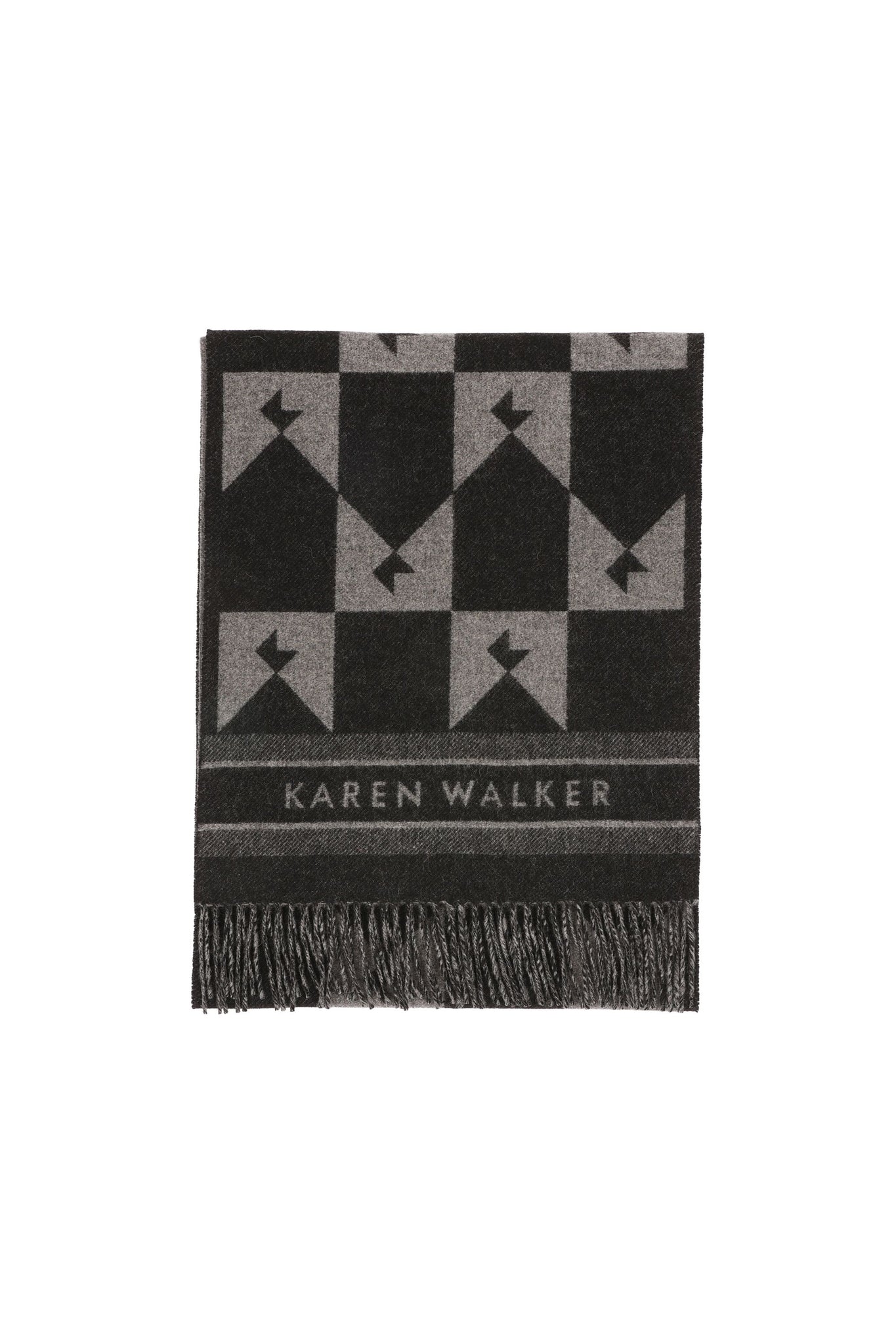 Monogram Jacquard Scarf Black/Grey