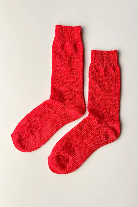 Modal Eyelet Socks Poppy Red
