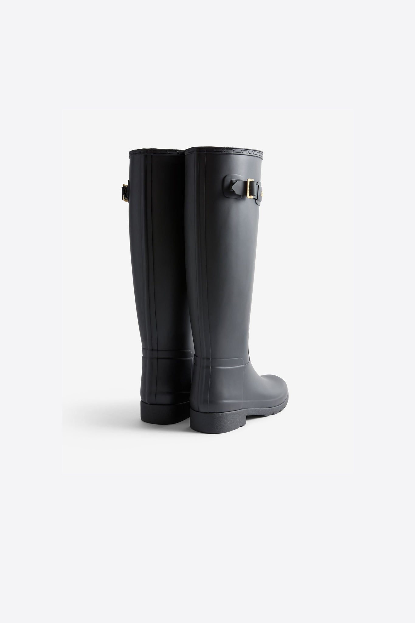 Refined Gold Trim Tall Boot Black