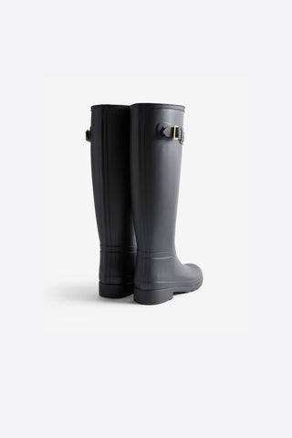 Refined Gold Trim Tall Boot Black