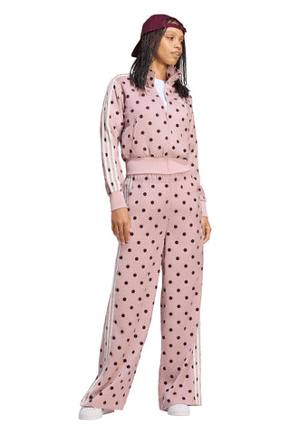 Satin Polka Dots Track Top Dual Lilac
