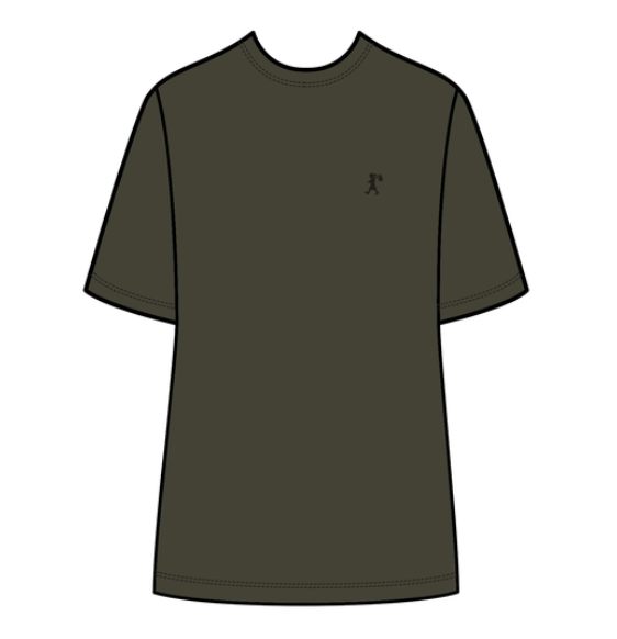 Embroidered Runaway Girl Classic Organic Cotton T-Shirt Hunter Green
