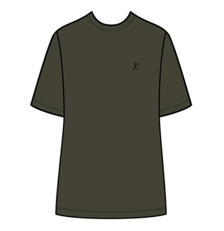 Embroidered Runaway Girl Classic Organic Cotton T-Shirt Hunter Green