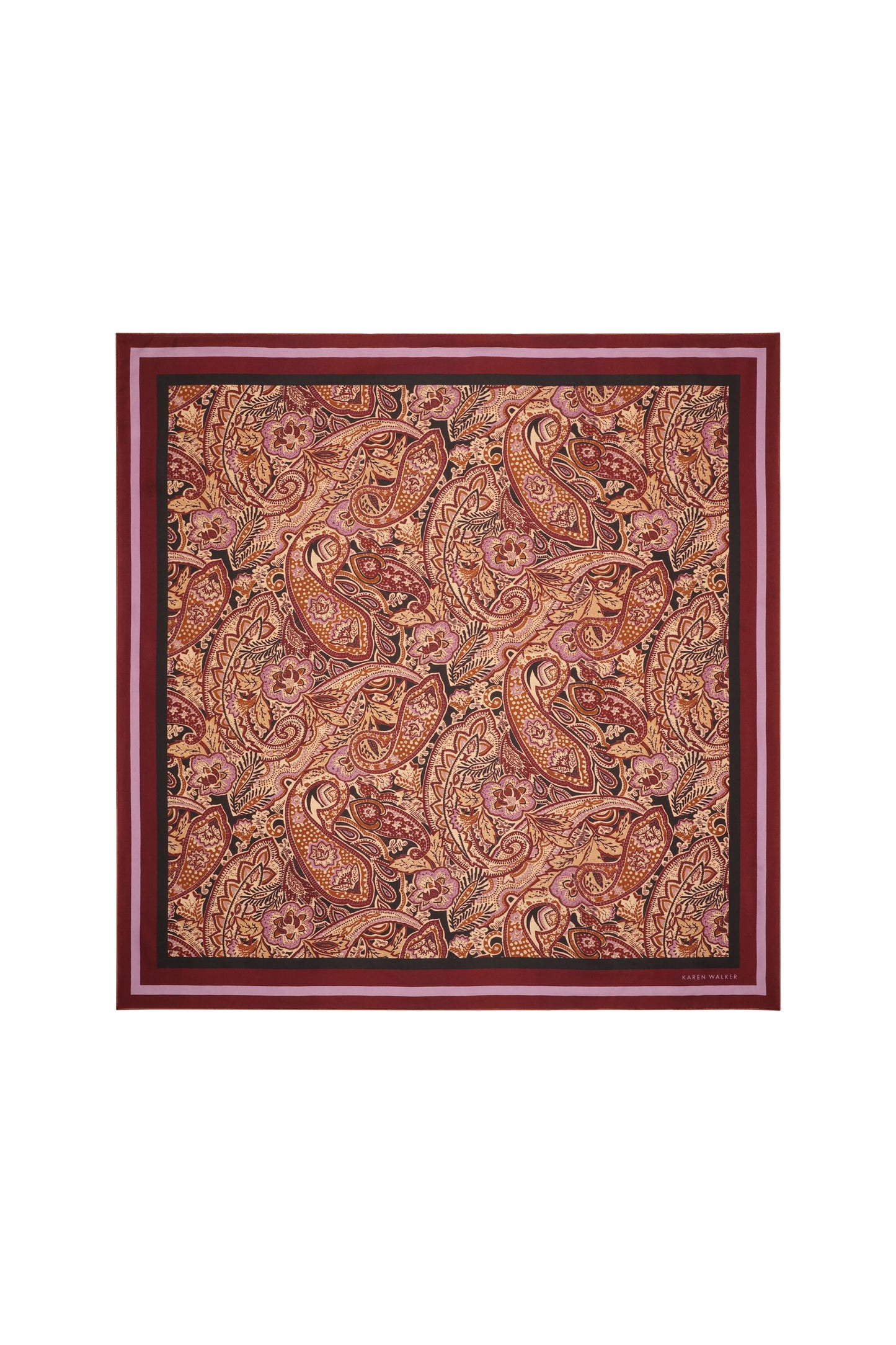 Paisley Classic Silk Scarf Burgundy Multi