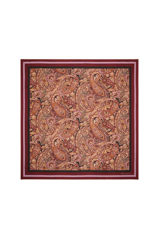 Paisley Classic Silk Scarf Burgundy Multi