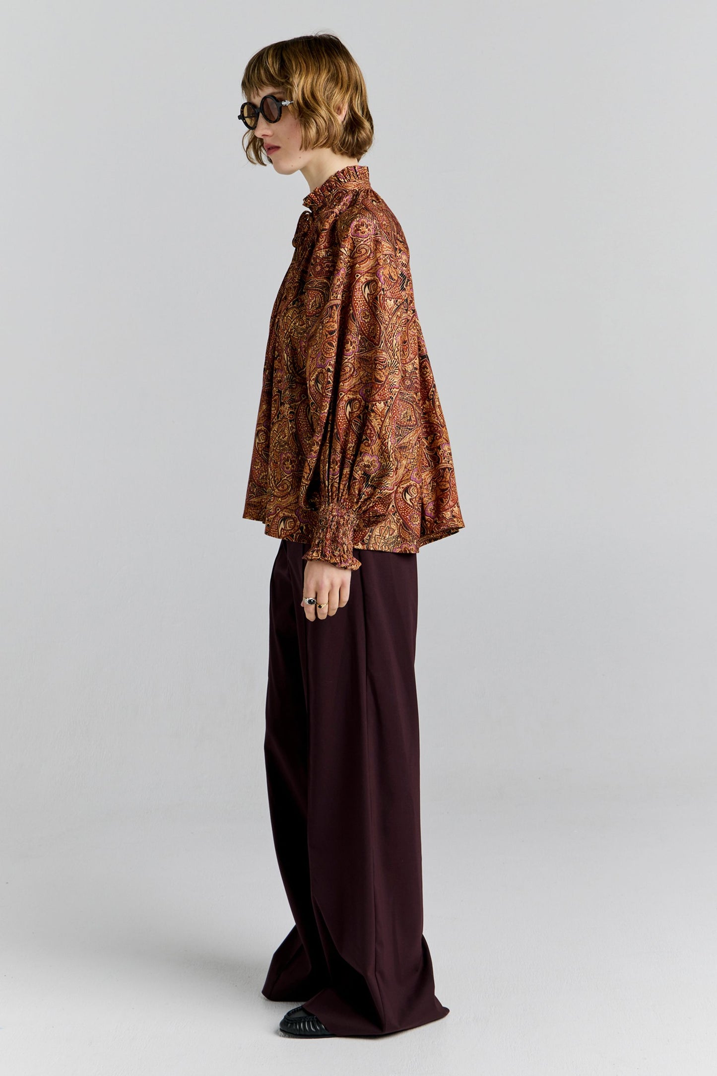 Province Blouse Burgundy Multi
