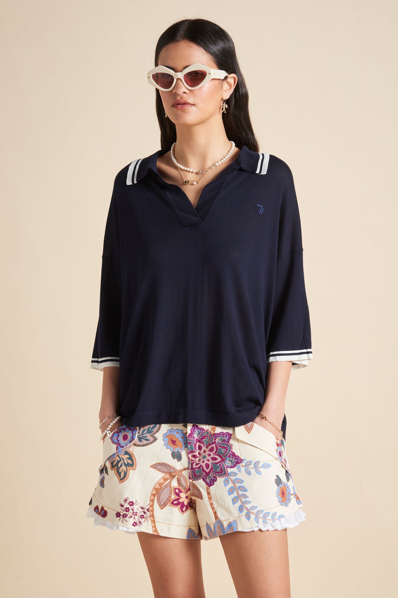 Relax Knit Polo Navy