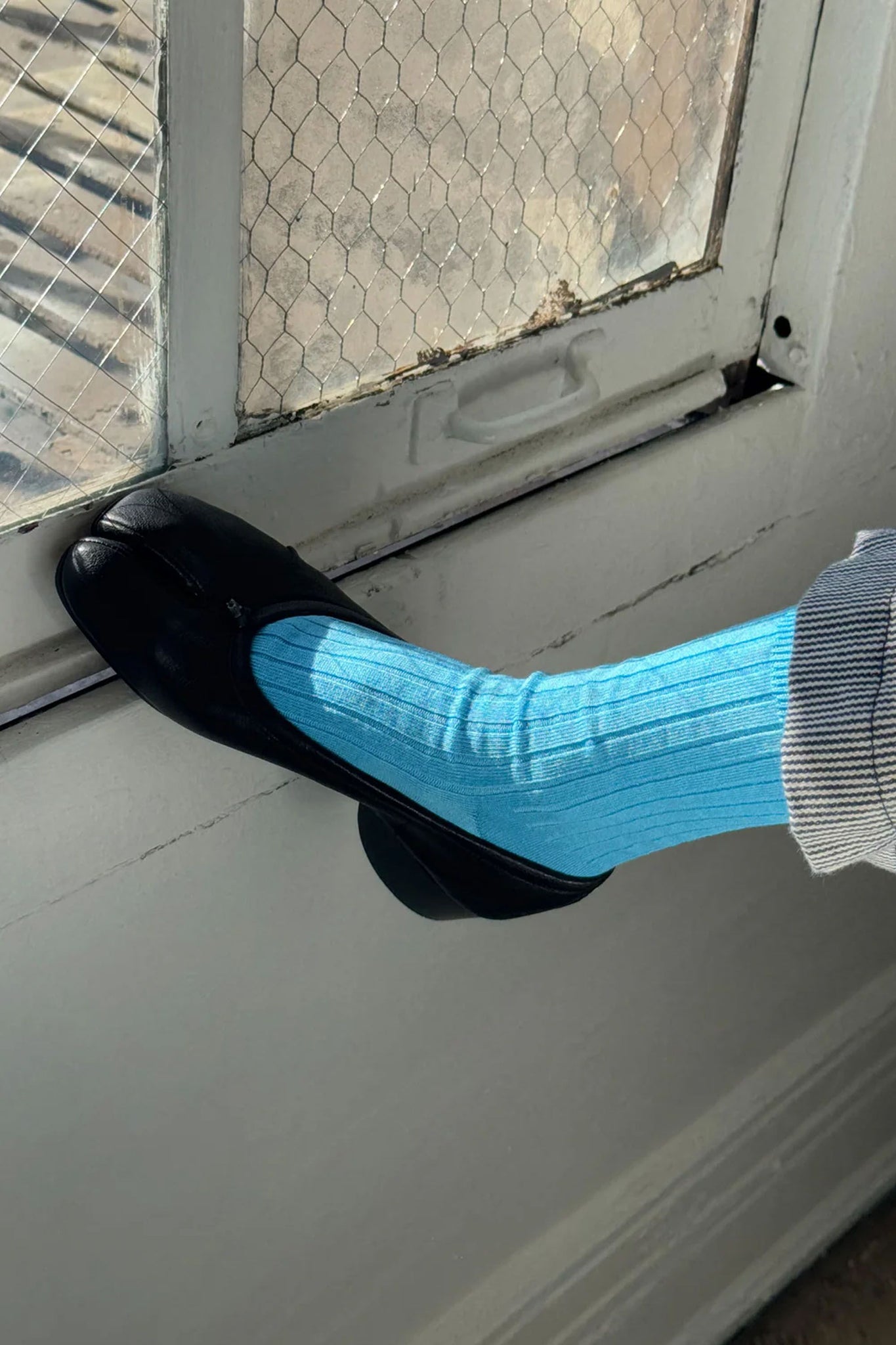 Her Socks Mercerized Blue Water