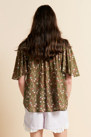 Agnes Blouse Olive Multi