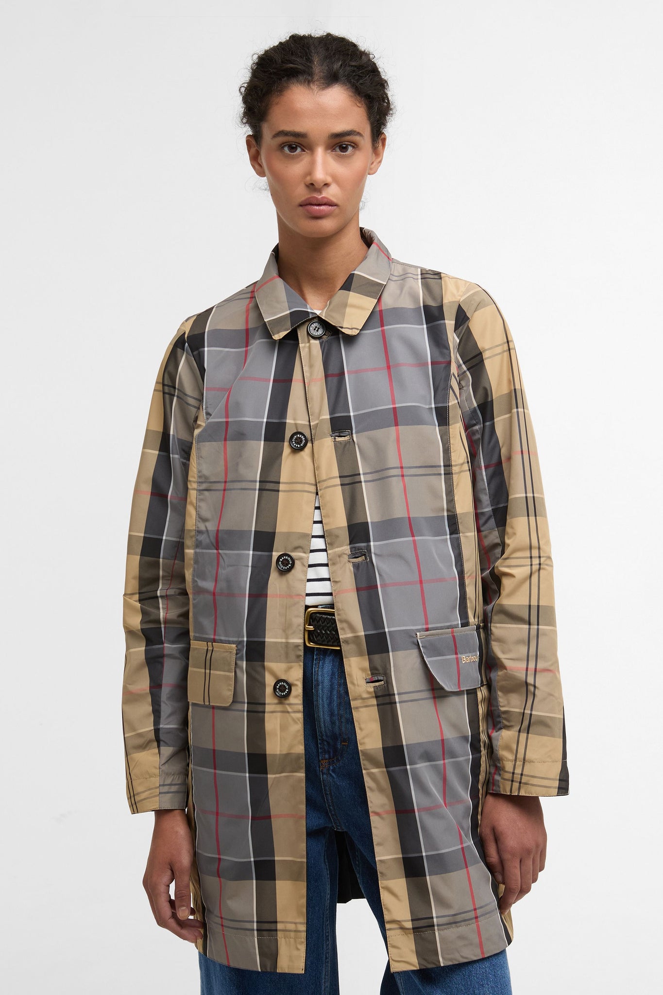 Babbity Showerproof Jacket Black/Dress Tartan