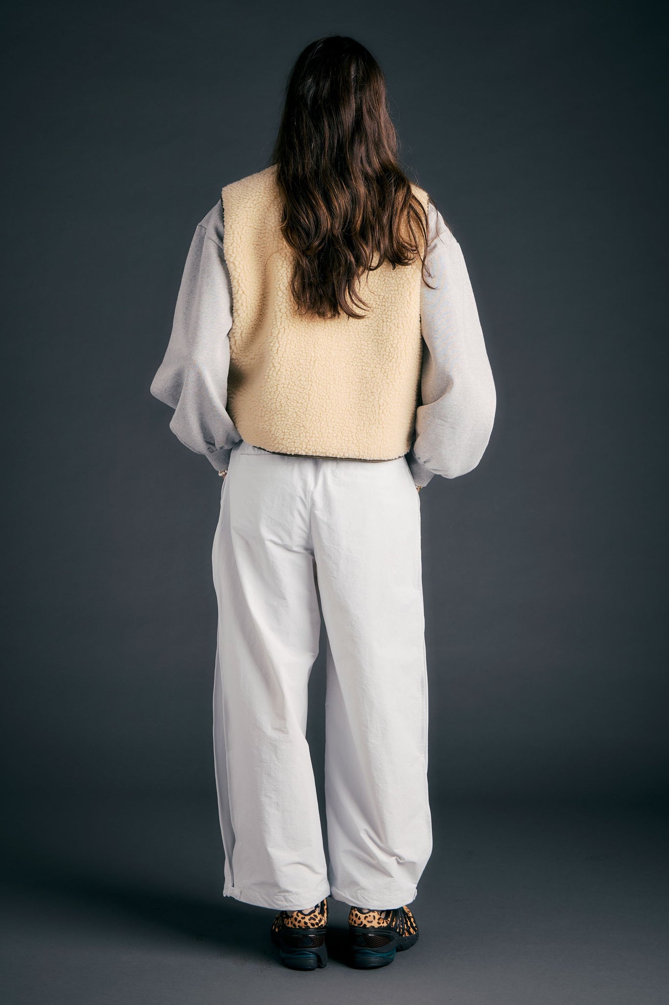 Buttoned Side Casual Pants Pearl Stone