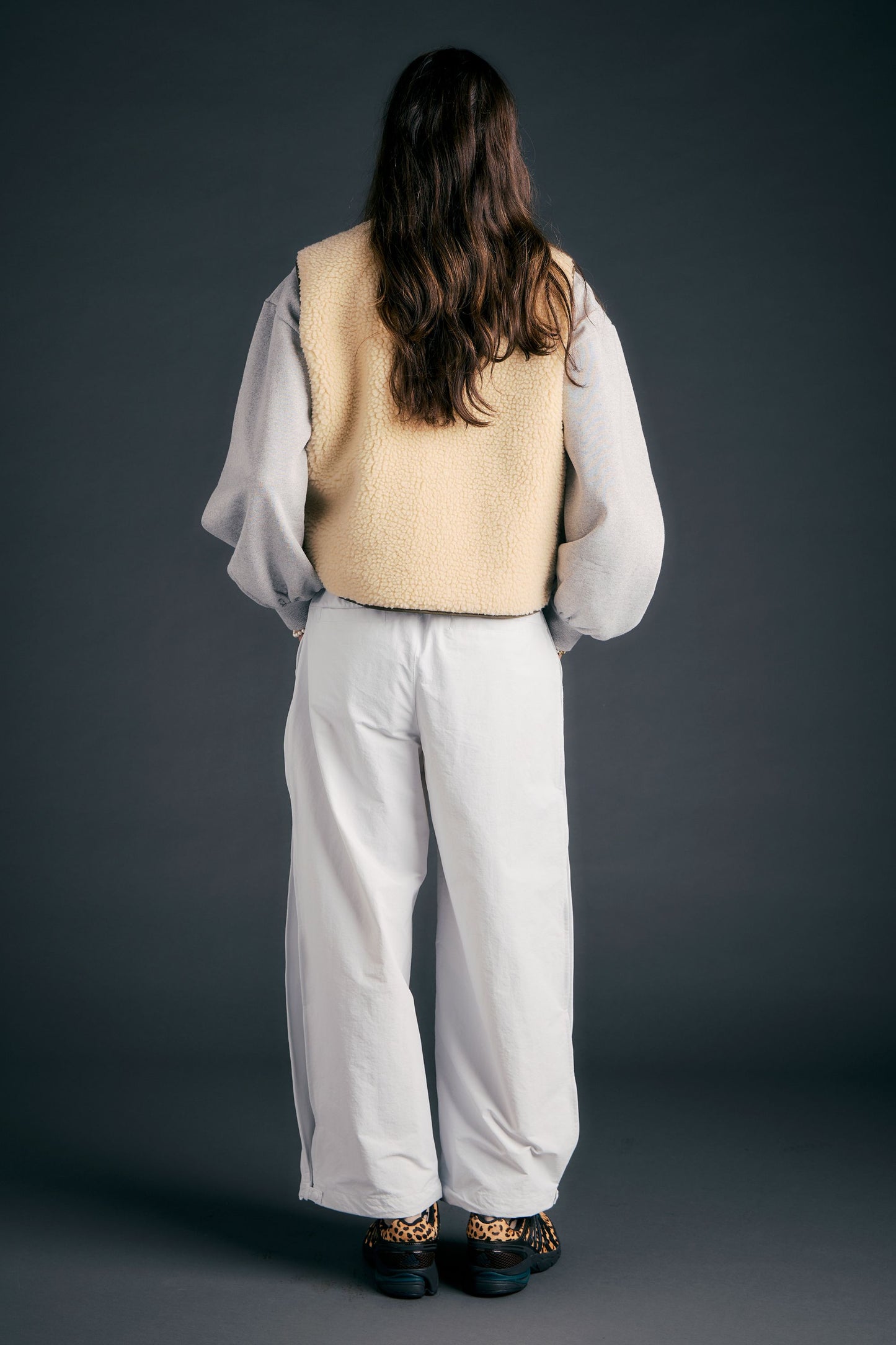 Buttoned Side Casual Pants Pearl Stone