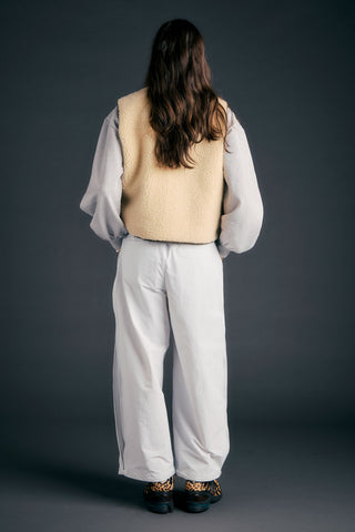 Buttoned Side Casual Pants Pearl Stone