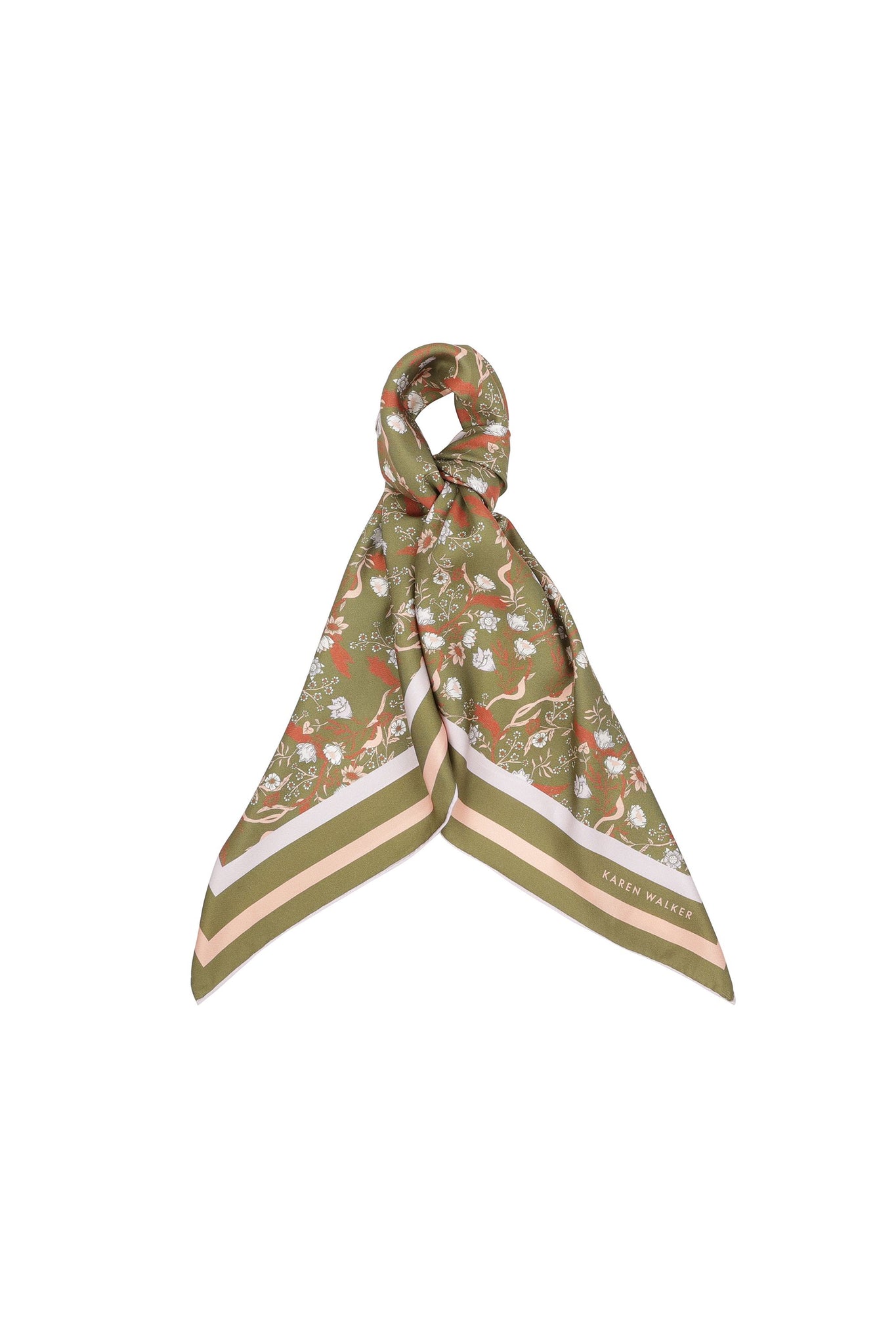 Whimsy Floral Classic Scarf Olive Multi