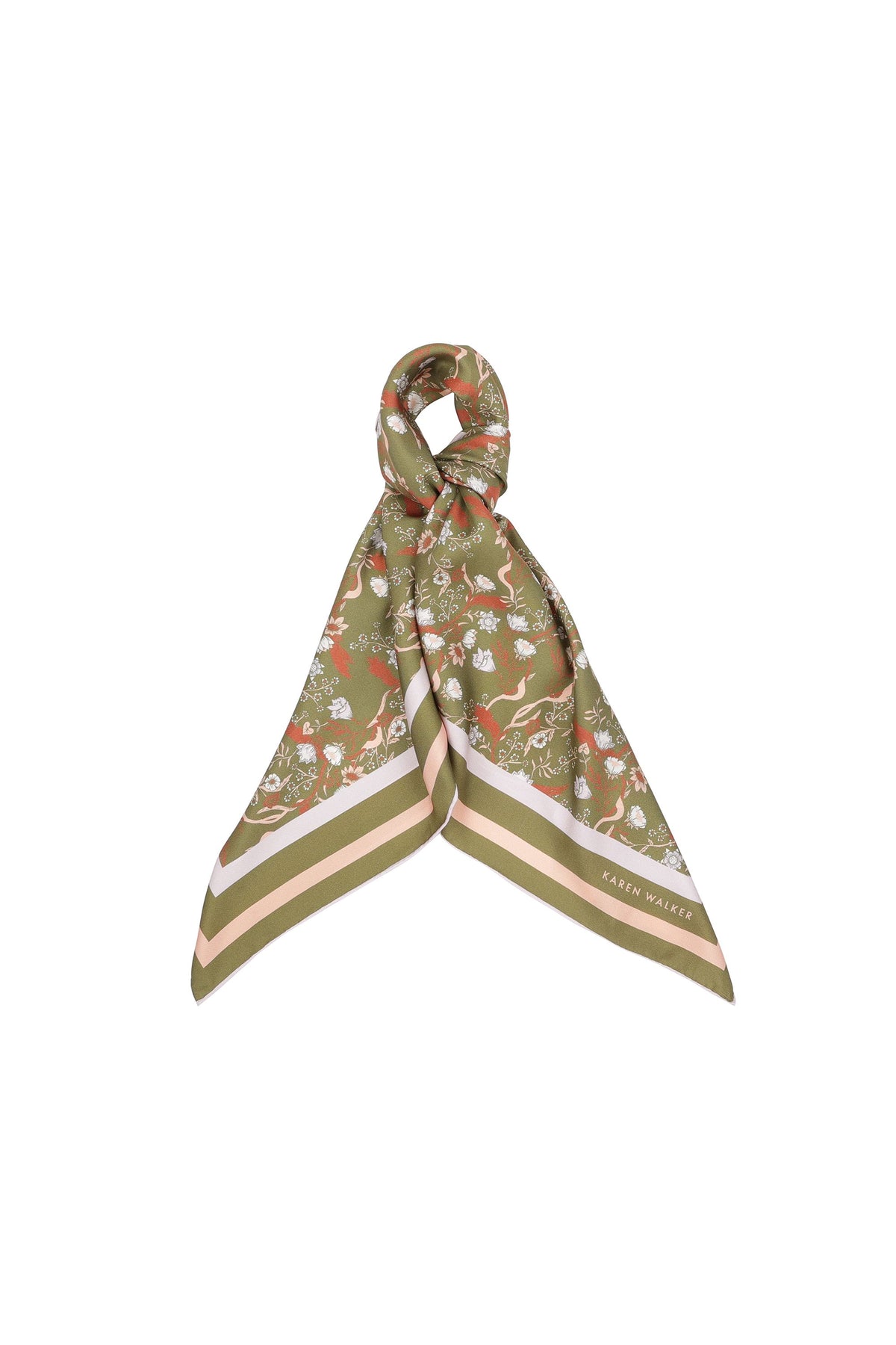Whimsy Floral Classic Scarf Olive Multi