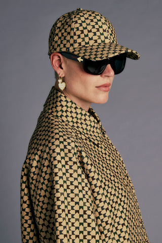 Monogram Check Cap Tan Multi