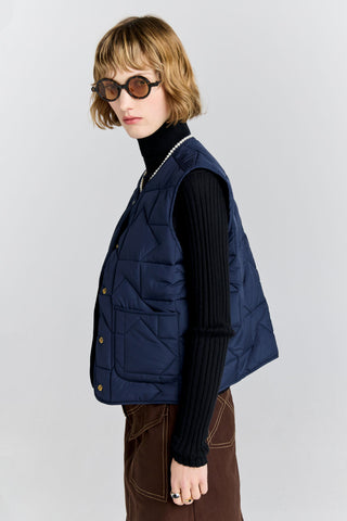 Quilted Drift Vest Navy