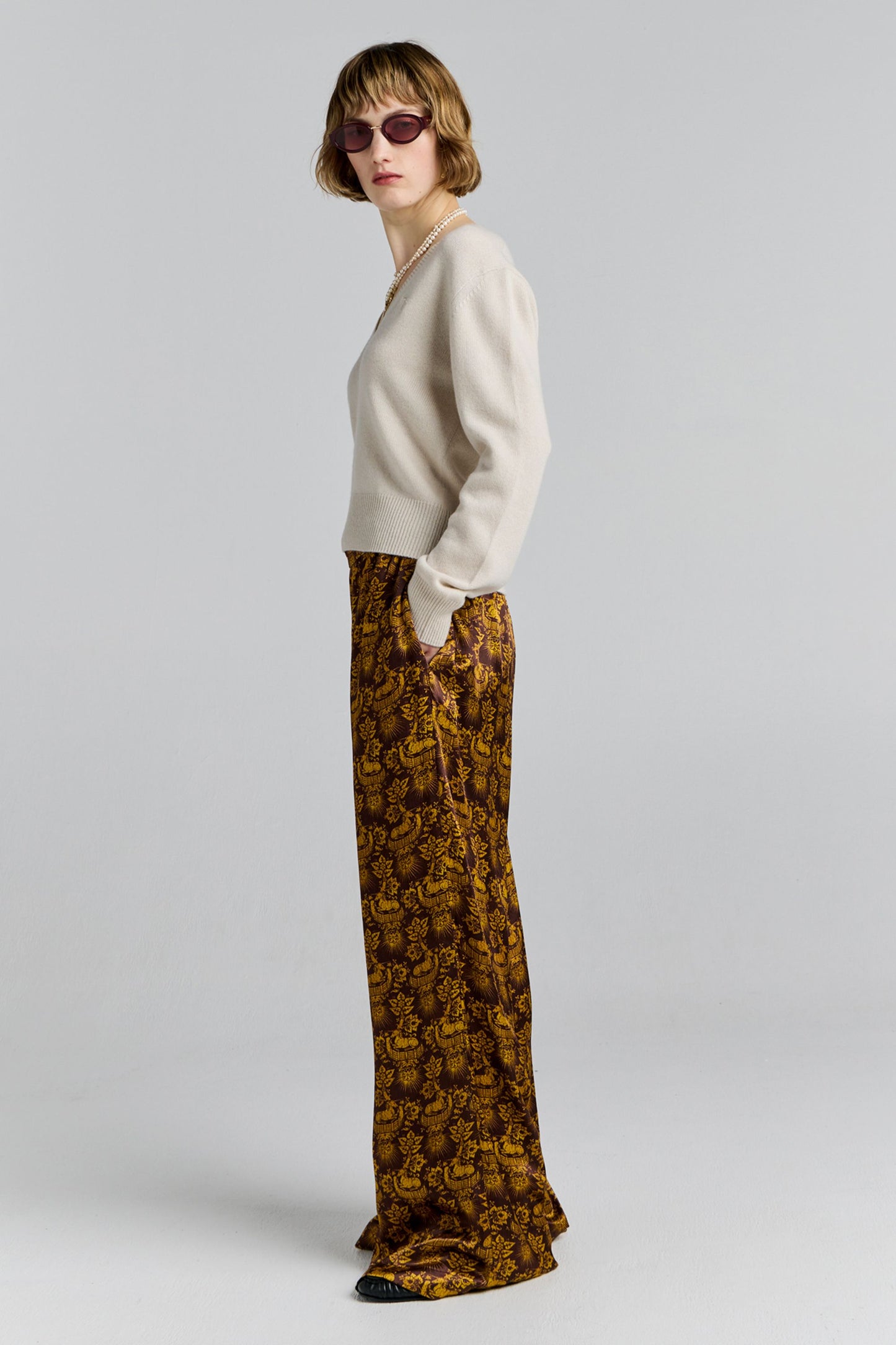 Palazzo Lounge Pants Chocolate Multi