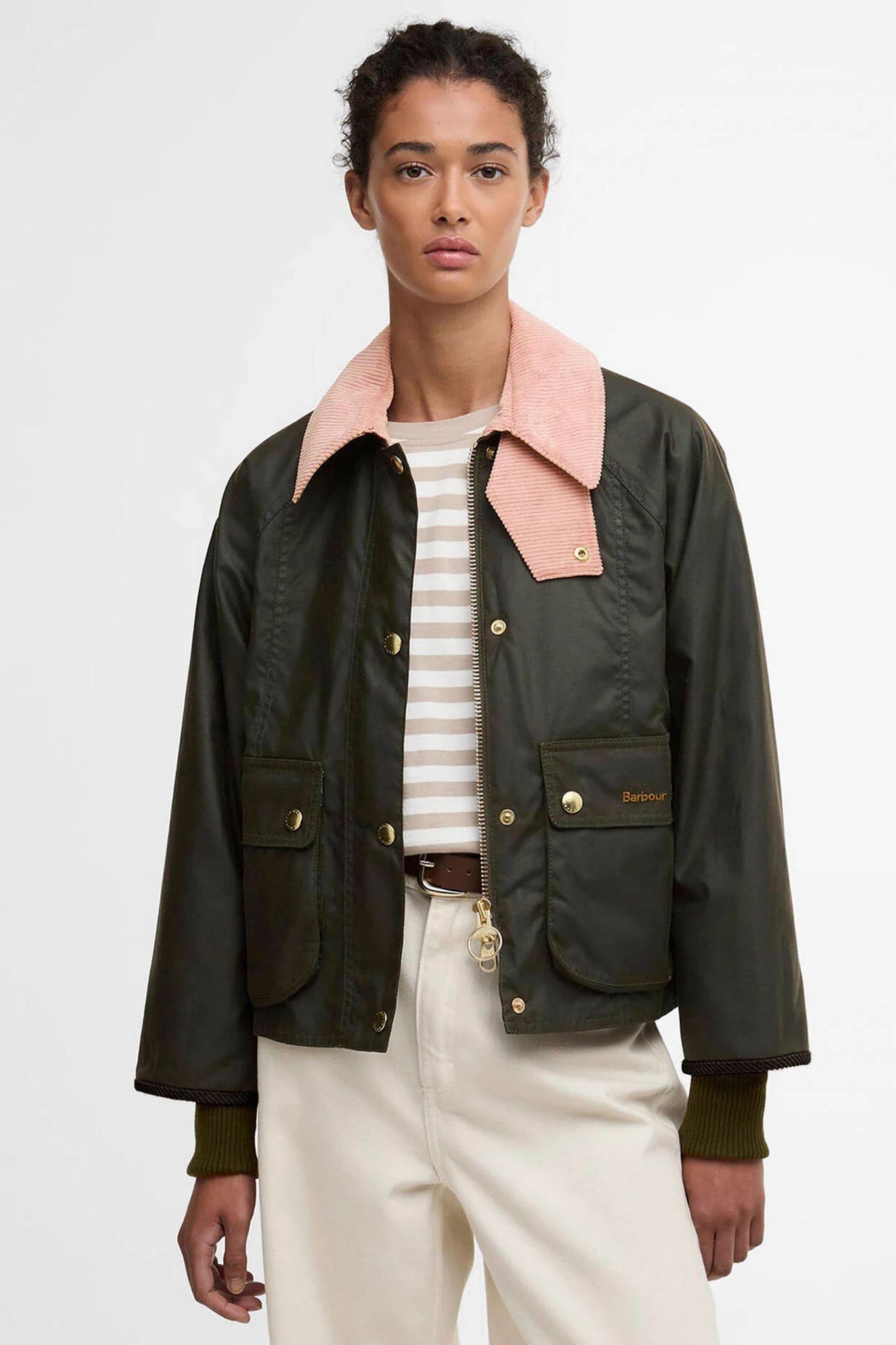 Cropped Beadnell Wax Archive Olive/Ancient/Gardenia