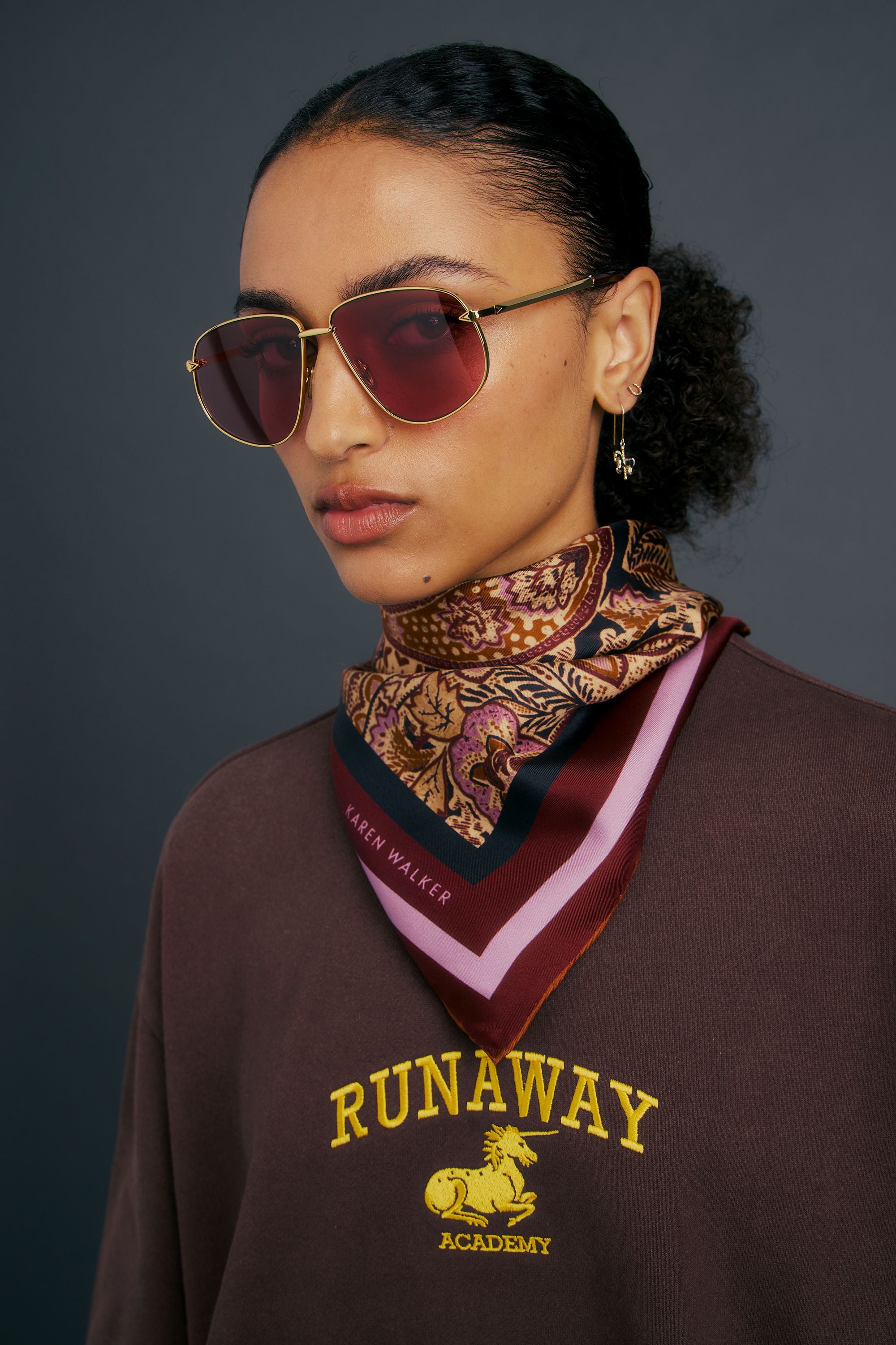 Paisley Classic Silk Scarf Burgundy Multi – Karen Walker