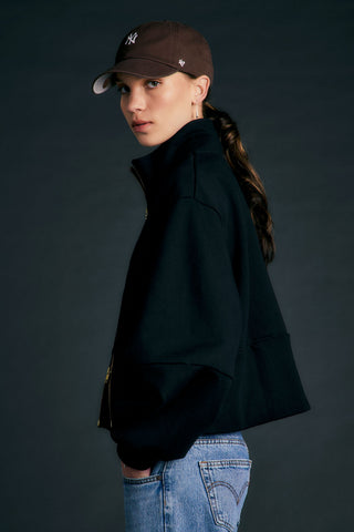 Runaway Zip Front Sweatshirt Black
