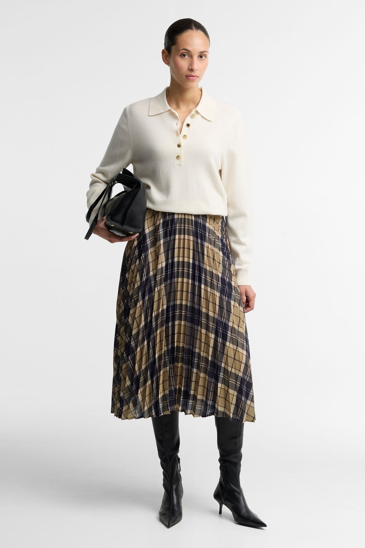 Ria Midi Skirt Birchwood Tartan